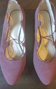 Burgundy flats